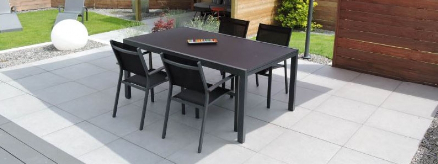 Terrasse avec carrelage Grès cérame